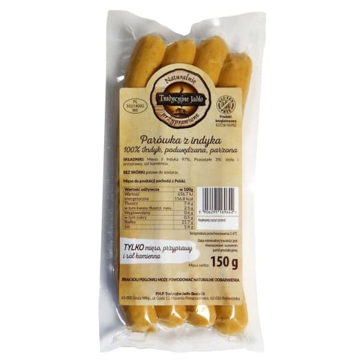 TRADYCYJNE JADŁO Parówki z indyka