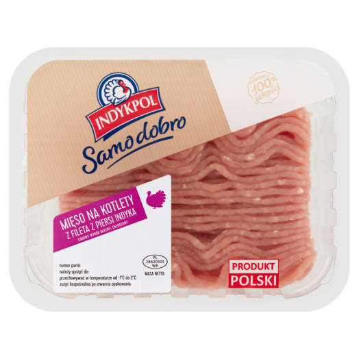 INDYKPOL Samo dobro Mięso mielone na kotlety z fileta z piersi indyka