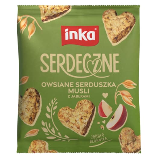 INKA Serdeczne owsiane serduszka musli z jabłkami