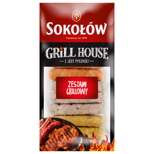 SOKOŁÓW Grill Zestaw grillowy z kiełbaskami wieprzowymi