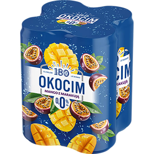 OKOCIM MANGO Z MARAKUJĄ Piwo bezalkoholowe 4x500ml (puszka)