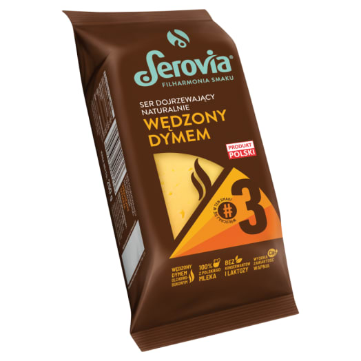 SEROVIA Ser żółty dojrzewający naturalnie wędzony dymem w kawałku