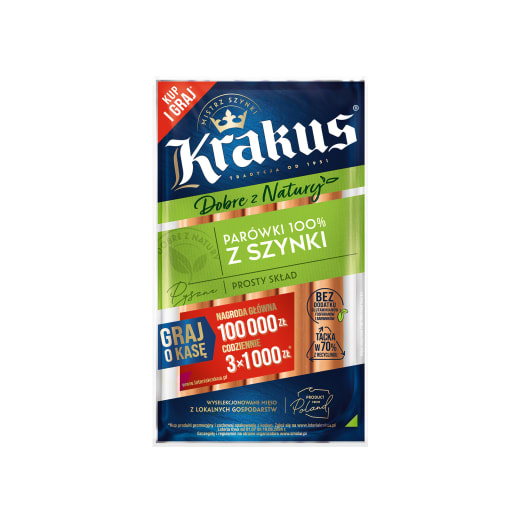 KRAKUS. Parówki wieprzowe 100% z szynki