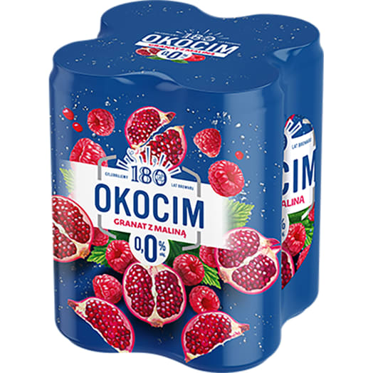 OKOCIM GRANAT z MALINĄ Piwo bezalkoholowe 4x500ml (puszka)